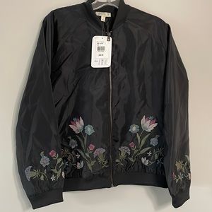 Love Fire embroidered bomber jacket NWT